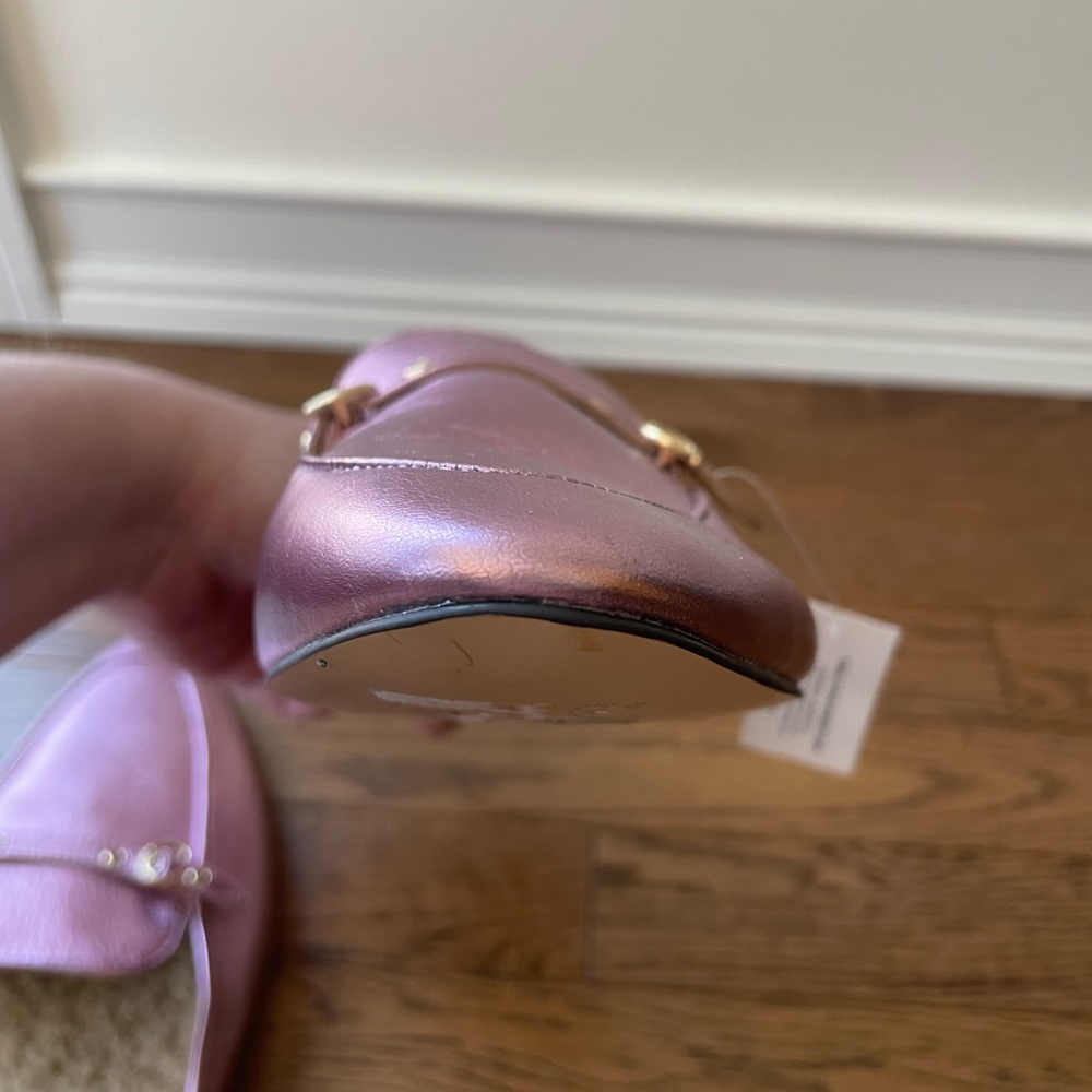 Coach Irene Metallic Pink Barbie Shearling Mule Shoes New - Picture 9 of 16